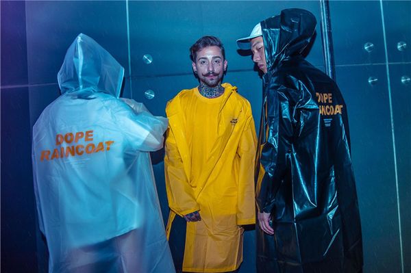 

mens raincoat fashion designer coats long sleeve hat street style homme clothing solid color casual apparel, Black