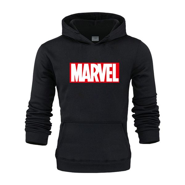 

2018 new brand marvel hoodies men long sleeves casual men sweatshirt hoodies marvel print hoodie tracksuits male, Black