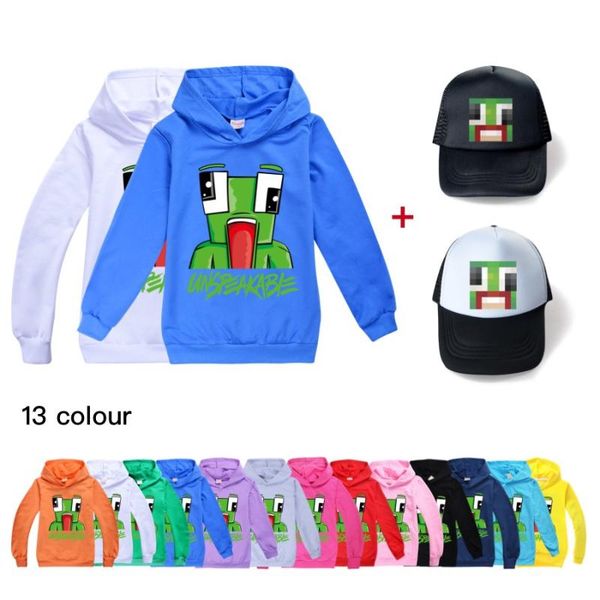 

spring and autumn fashion matching cuhk boys and girls hooded hoodie + hat sun hat toddler long sleeve clothes for big kids, Blue