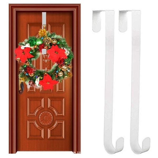 

2pcs metal wreath hanger over the door hooks christmas garland holders seasonal home storage organizer wreath hanger for front d
