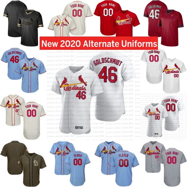 

2020 nk men cardinal bader paul goldschmidt hicks marcell ozuna yadier molina ozuna miles mikolas ozzie smith baseball jersey s-5xl, Blue;black
