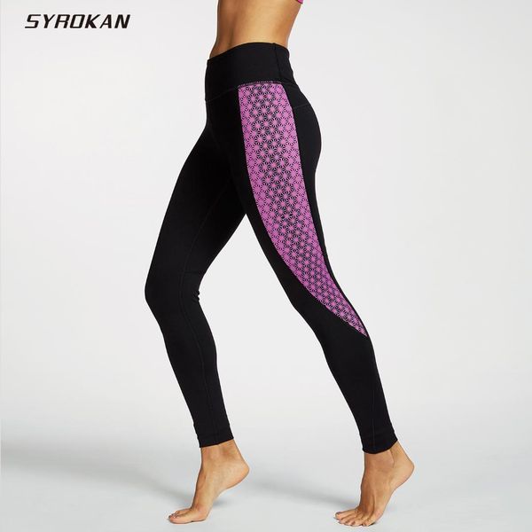 

syrokan women's high-waisted workout leggings with hidden pocket, White;red