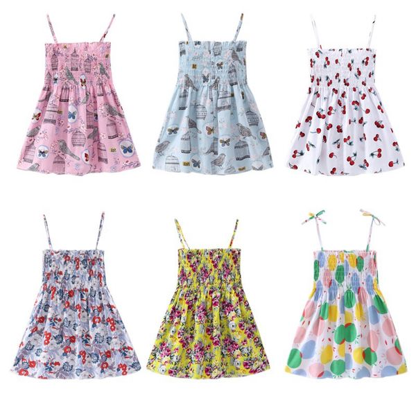 

summer wearing casual baby girls dresses lovely printed cotton kids toddler sleeveless sundress 2019 new-arrival, Red;yellow