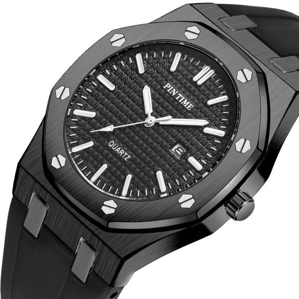 

холодный черный sport мужские часы силиконовые кварцевые часы золотой календарь мужской часы водонепроницаемые relogio мужчина для, Slivery;brown