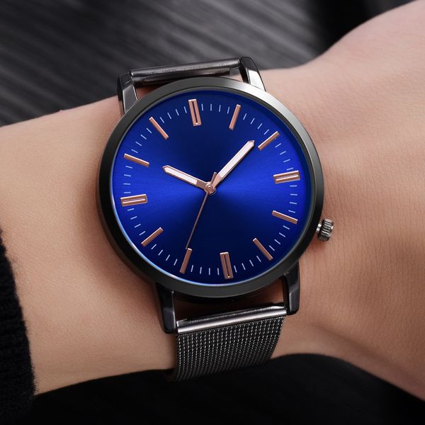 

montre homme watches men's fashion unobtrusive business simple personality net belt alloy watch brand relogio, Slivery;brown