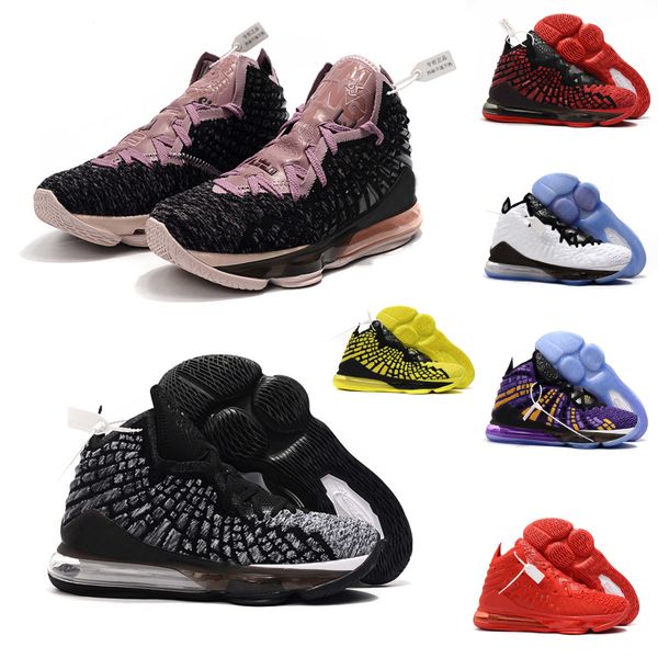 

lebrons 17 men basketball shoes oreo black white laker purple high new outdoor sports shoes with box size 7~ 12