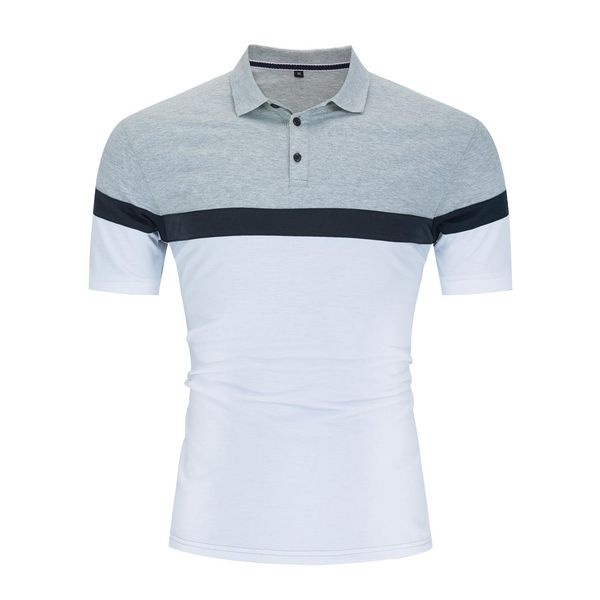 

новый плюс размер весна лето мужские рубашки pacthwork 100% хлопка с коротким рукавом футболки поло royal blue euro размер s-2xl, White;black