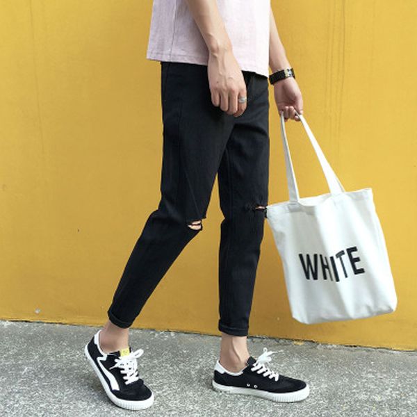 

men's ripped skinny biker jeans, Blue