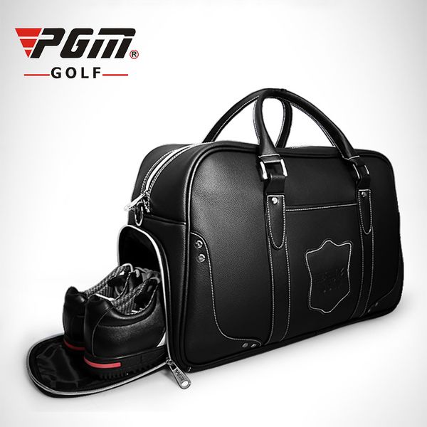 

pgm genuine leather golf clothing bag men's women protable shoes golf handbag built-in shoes bag package d0075