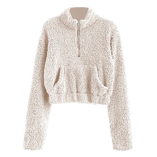 

женщины sexy твердая с длинным рукавом на молнии сыпучие плюшевые толстовка tops ропа де mujer oto уплотнительное invierno 2019 sudadera muj, Black