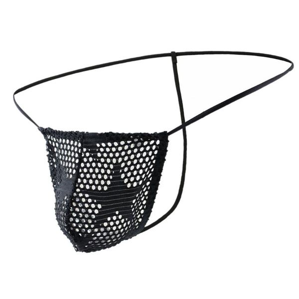 

breathable underwear mens briefs mens short breathable net underpants stars pattern t-back pants underwear#p35, Black;white