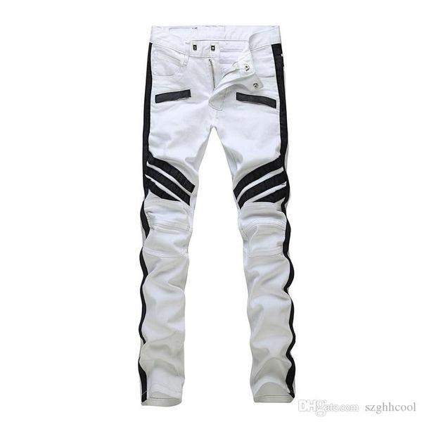 

мужские дизайнерские брюки army green разрушенный тонкий denim straight mens конструктора jea рваные джинсы мужские джинсы, Blue