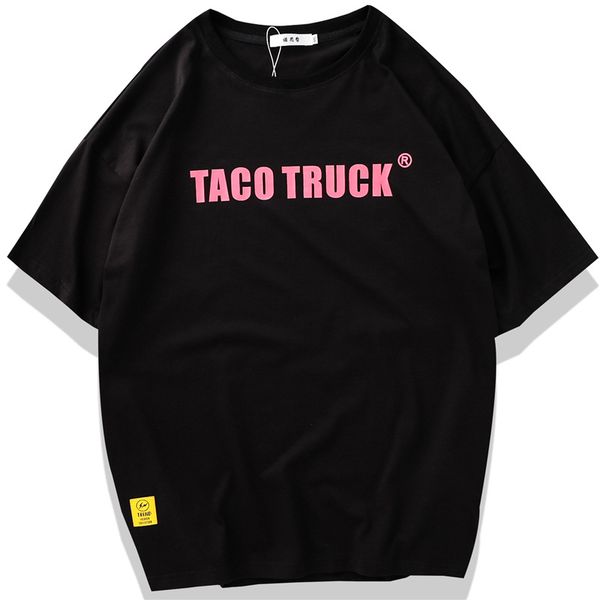 

e-baihui men funny t-shirt streetwear loose short sleeve hip hop personality streetwear clothing harajuku casual tee s9003, White;black