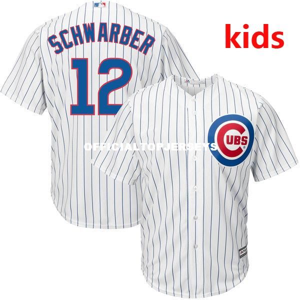 

youth/ kid's chicago kyle schwarber royal cool base baseball jersey, Black;blue