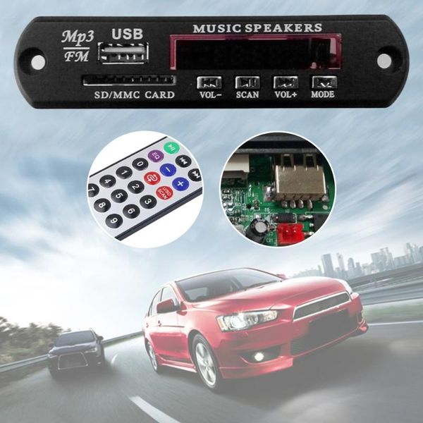 

portable wireless bluetooth mp3 wma decoder board with remote control support aux tf card usb fm radio for car accessory