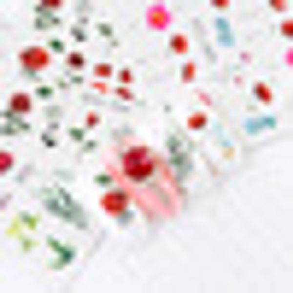 

24pcs nail art flowers floral pattern nail sticker water transfer decals decor, Black