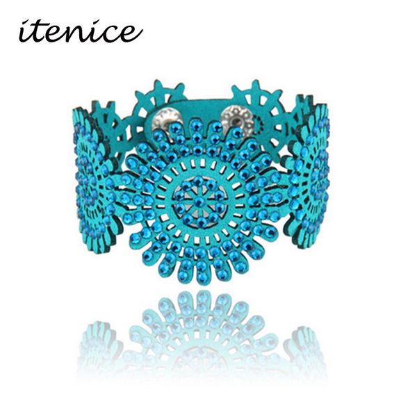 

2019 new fashion vintage handmade crystal bracelet wristband jewelry items charm bracelet for women, Golden;silver