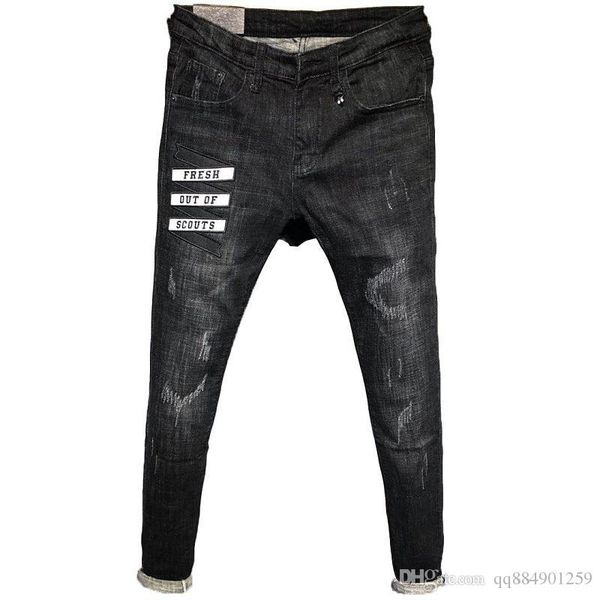 

new style fashion casual motor biker jeans mens designer jeans hip hop mens jeans luxury designer medusa mens pants size 28-34, Blue
