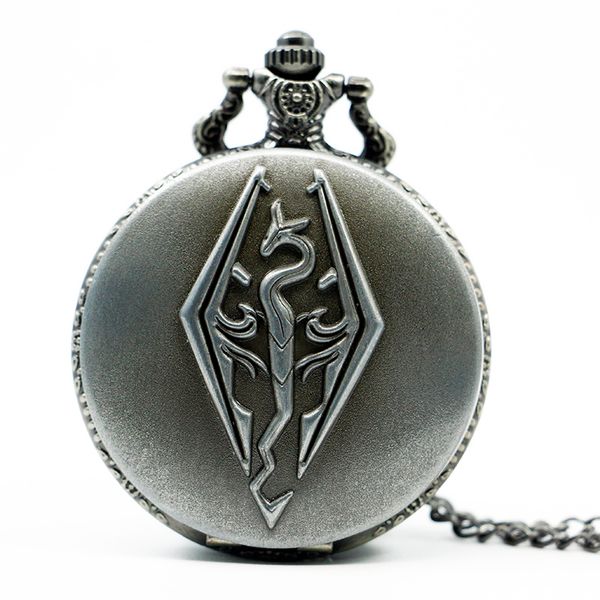 

fashion quartz pocket watch theme full engraved retro pendant pocket watch fob chain stainless steel td2037, Slivery;golden