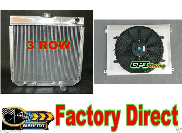 

aluminum +shroud & fan for mustang,mercury cougar 289,302,351 w/o ac v8 67-69