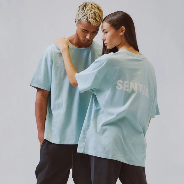 

19fw 3m reflective short sleeve classic logo solid color tee simple letter printed casual breathable t-shirt men women summer hfymtx625, White;black