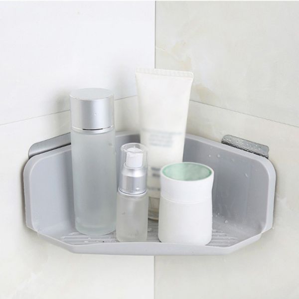 

1set wall-mounted laundry rack organizer bathroom corner drain rack punch wash