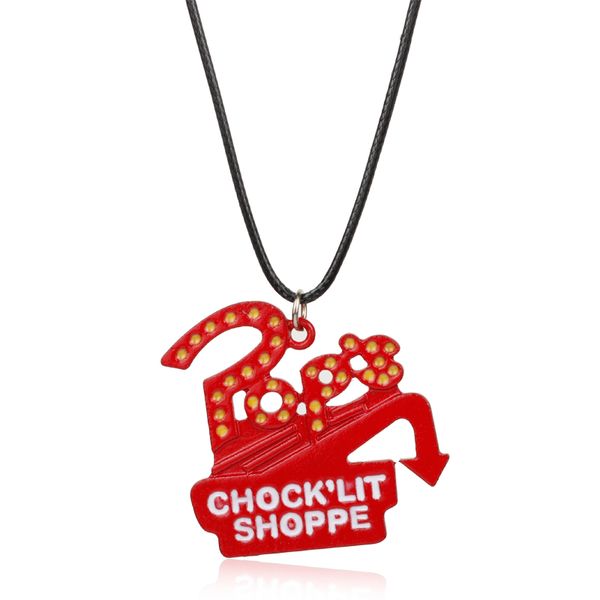 

tv riverdale jewelry 's chock'lit shoppe red pendant necklace women men charm necklace rope chain colar, Silver