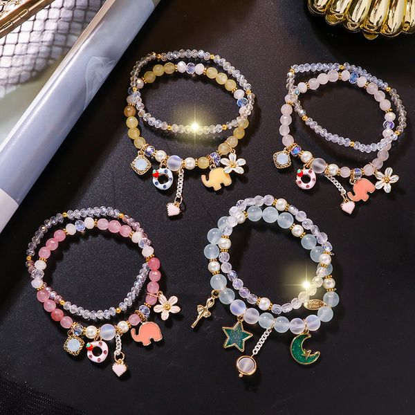 

fashion crystal bracelet female simple sweet fresh love sen department of girlfriends bracelets jewelry sale, Golden;silver