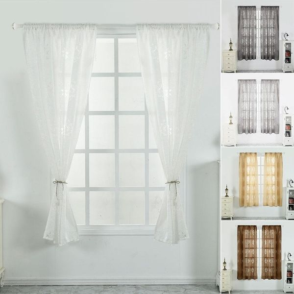 

100x130cm modern nordic style totem treatment binds window semi-shading curtain gauze bedroom living room tulle drape home decor