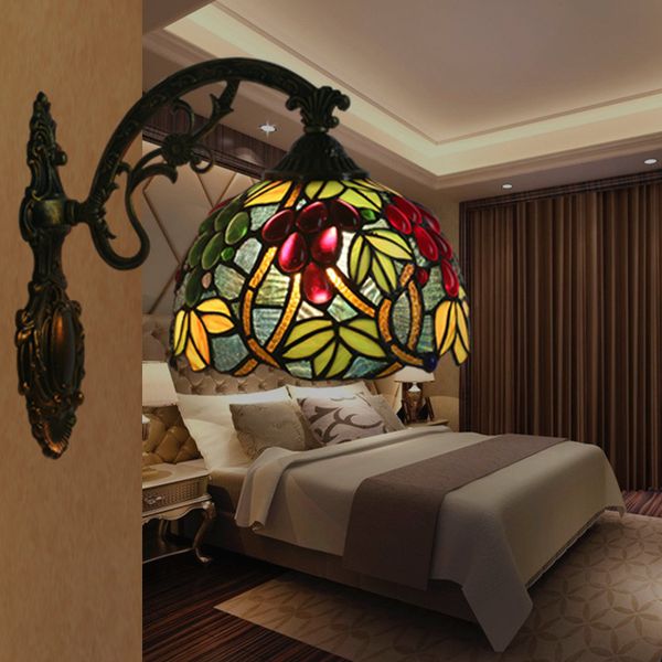 

tiffany lamp ванной европейский luxury vintage витражи виноград бра бра nordic wall лампы для бар ресторан кафе