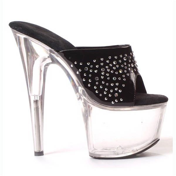 

17cm super high heel platforms pole dance/performance/star/model shoes, slippers, party/wedding shoes, Black