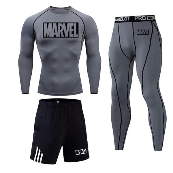 

топ marvel человек compression спортивный костюм быстросохнущий фитнес обучение mma kit rashguard мужской спортивной одежды для бега трусцой