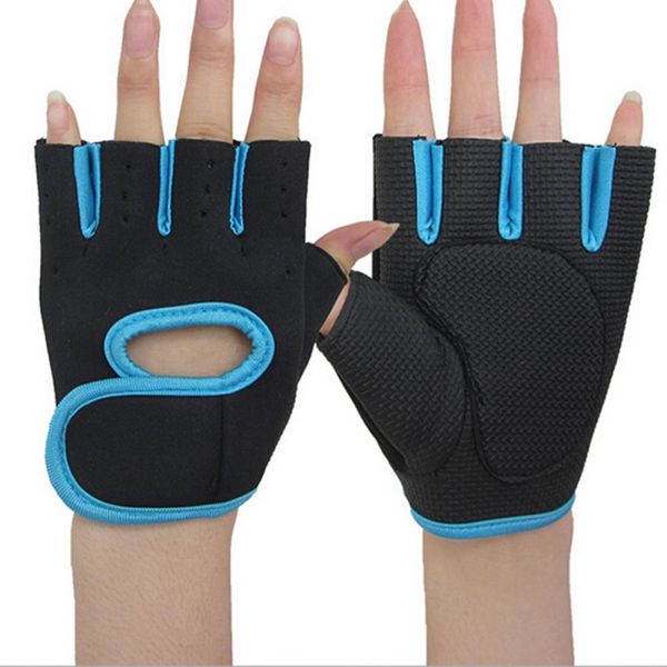 

women men weight lifting exercise half finger work out gloves, Blue;gray