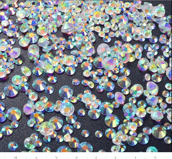 

nail art decorations jewelry rhinestones star diamond drill bottom glitter ab glass super shiny crystal sticker 300/720 pcs, Silver;gold