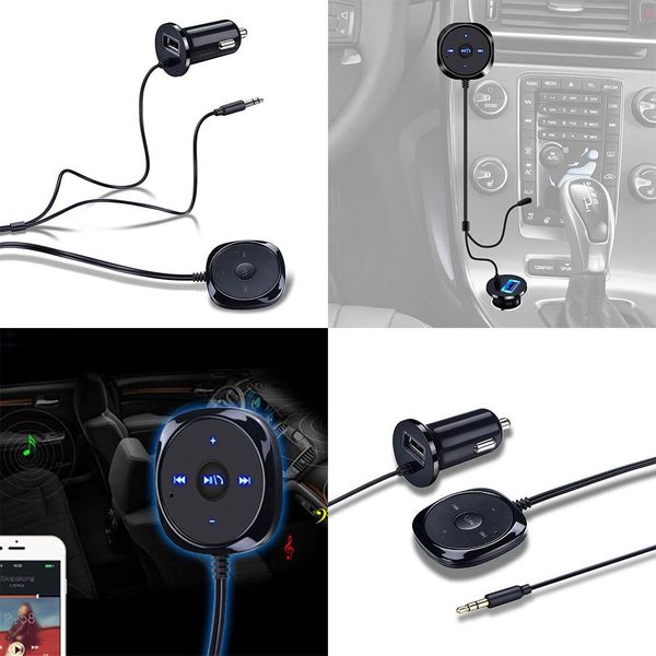 

car bluetooth music receiver 3.5mm adapter hands&gt;92db speaker mp3 2.1a 20hz-20khz music player 12-24v 5v
