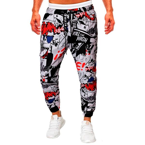 

printed joggers pants mens hip hop casual pants fashion men's casual solid loose patchwork color sweatpant trousers jogger pant, Black