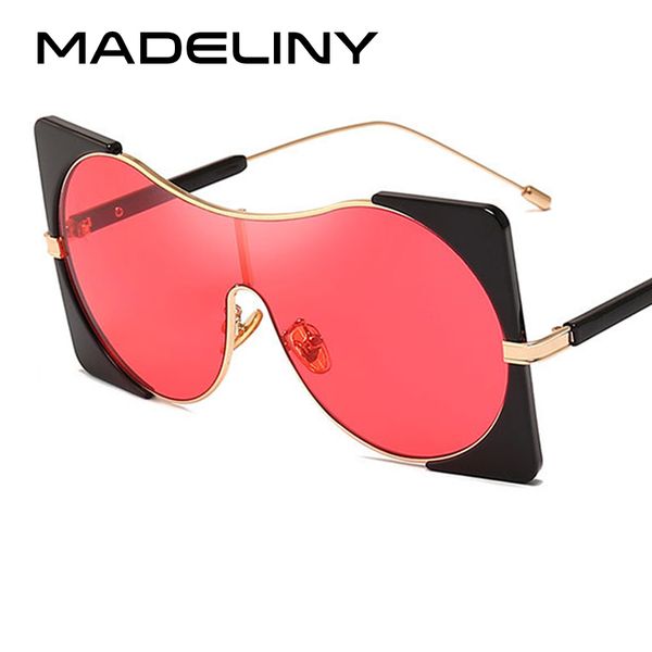 

madeliny 2019 fashion square sunglasses women brand design new luxury oversized sun glasses men vintage eyewear ma013, White;black