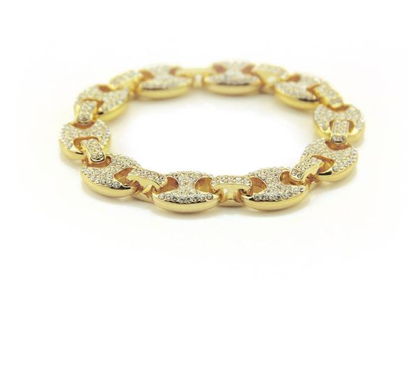 

взрывной европейский и американский модный тренд хип-хоп индивидуальные аксессуары браслет мужской геометрической формы полный дрель браслет, Golden;silver