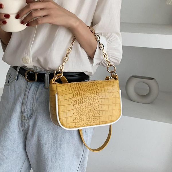 

2020 women shoulder bags pu leather casual trendy subaxillary bags fashion crocodile pattern messenger handbags crossbody bag