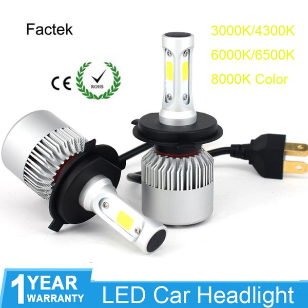 

2 pcs car led headlight bulbs lamp h1 h3 h11 9005 9006 h7 880 881 h4 hi/lo 72w/pair auto car high low beam 12v 6500k high bright