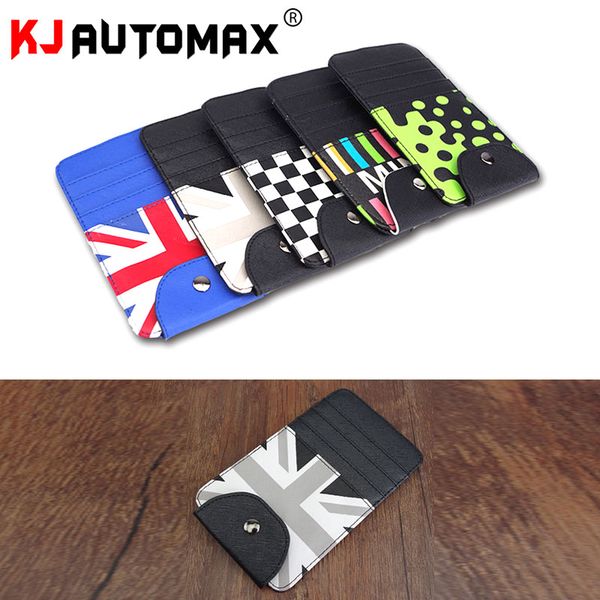 

kjautomax for mini cooper f55 f56 f60 r55 r56 r60 r65 card holder green rainbow checker greyjack unionjack