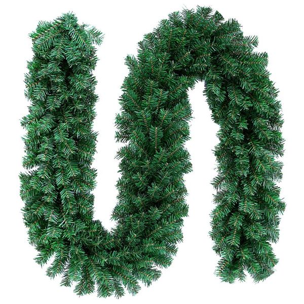 

2.7m green pine needle rattan vine christmas artificial vine rattan garland wreath tree hanging ornaments hanging party decor