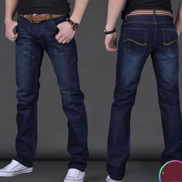 

jeans straight pants low waist breeches made of old straight pants multi pocket, Blue
