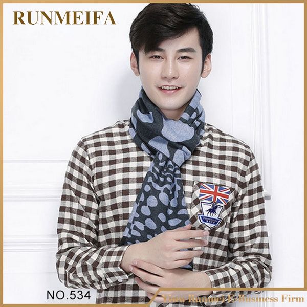 

runmeifa] new autumn male scarf fashion winter warm acrylic scarf and scarves fashion thicken men, Blue;gray