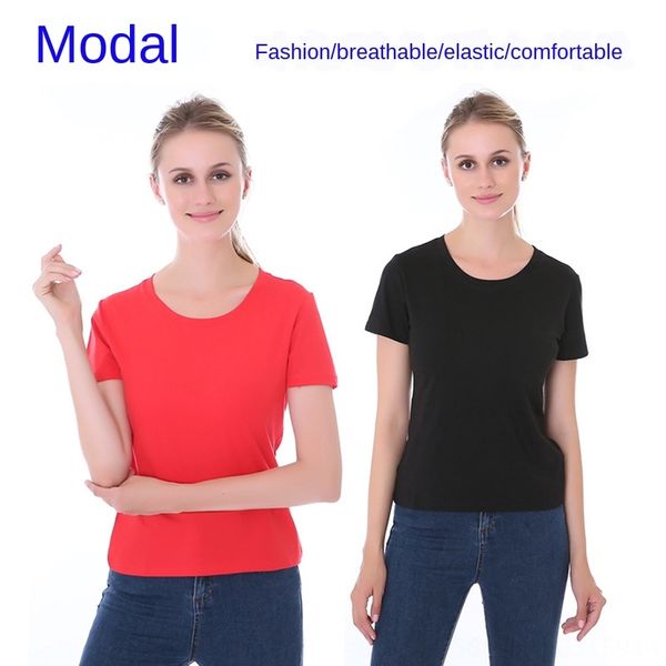 

season high-end t-shirt pullover fabric adel women's t-shirt urban casual pullover short sleeve round collar slim style, White