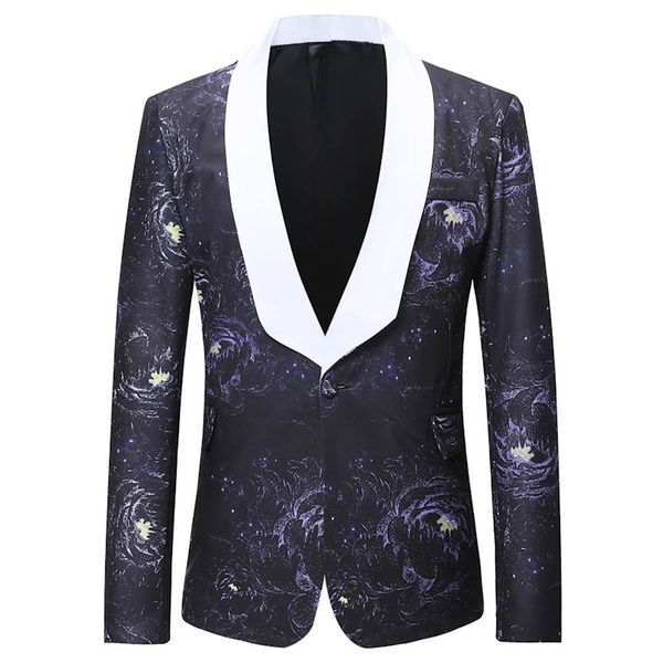 

men's suits & blazers slim bleiser masculino 2021 spring casual fit floral suit mens flower blazer party dress outfit pantalon trendy b, White;black