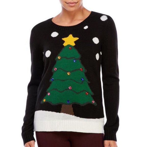 

beading elegant sweater women santa xmas christmas crochet sweaters and pullovers 2018 new women pull femme, White;black
