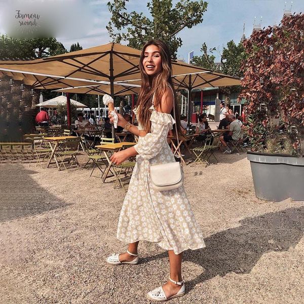 

платья twist off плеча пляжа женщины платье рябить повседневный лето 2019 женский цветочные печати фрак vestidos, Black;gray