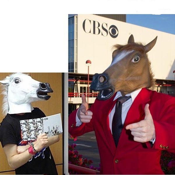 

party cosplay animal suits special mask halloween scary horse head latex mask, Silver