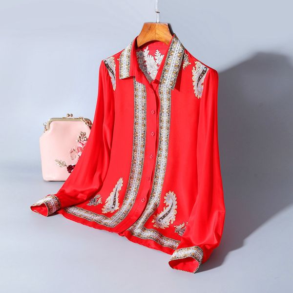 

new silk shirt women s and button down fashion women s cardigan temperament clothing, White